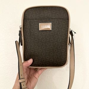 GUESS Tan Beige Brown Neutral Natural Terence Crossbody Bag Purse NWT